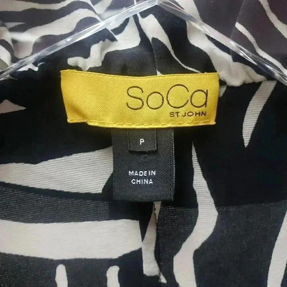 SoCa St. John Black and White Snap Front Jacket - Picture 8 of 10